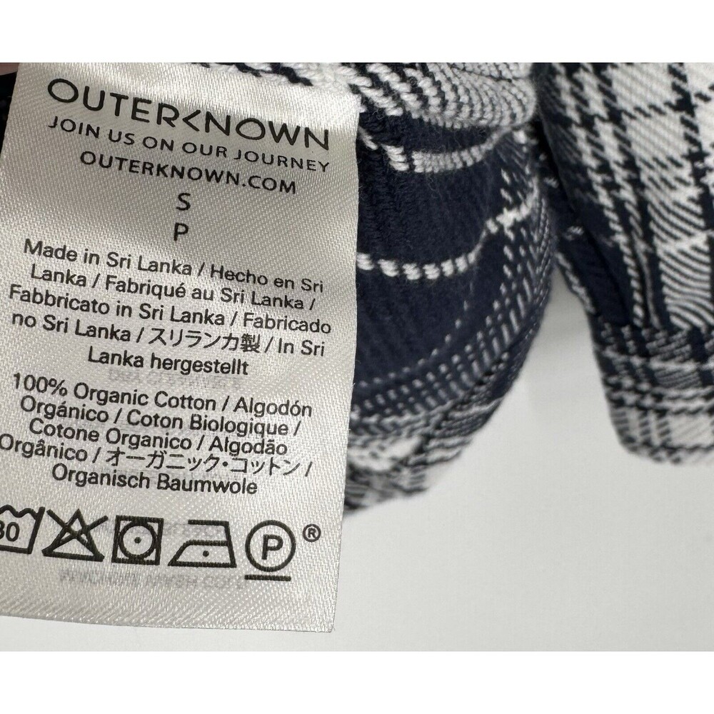 Outerknown Blanket Shirt Plaid Button Up Organic Cotton 1310023W ABB Mens S Blue - Picture 6 of 7